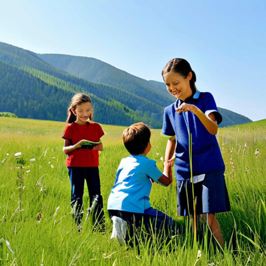 전인적 교육 접근의 국제적 사례 - Experiential Learning**
"A group of elementary school children, fully clothed in appropriate outdoo...