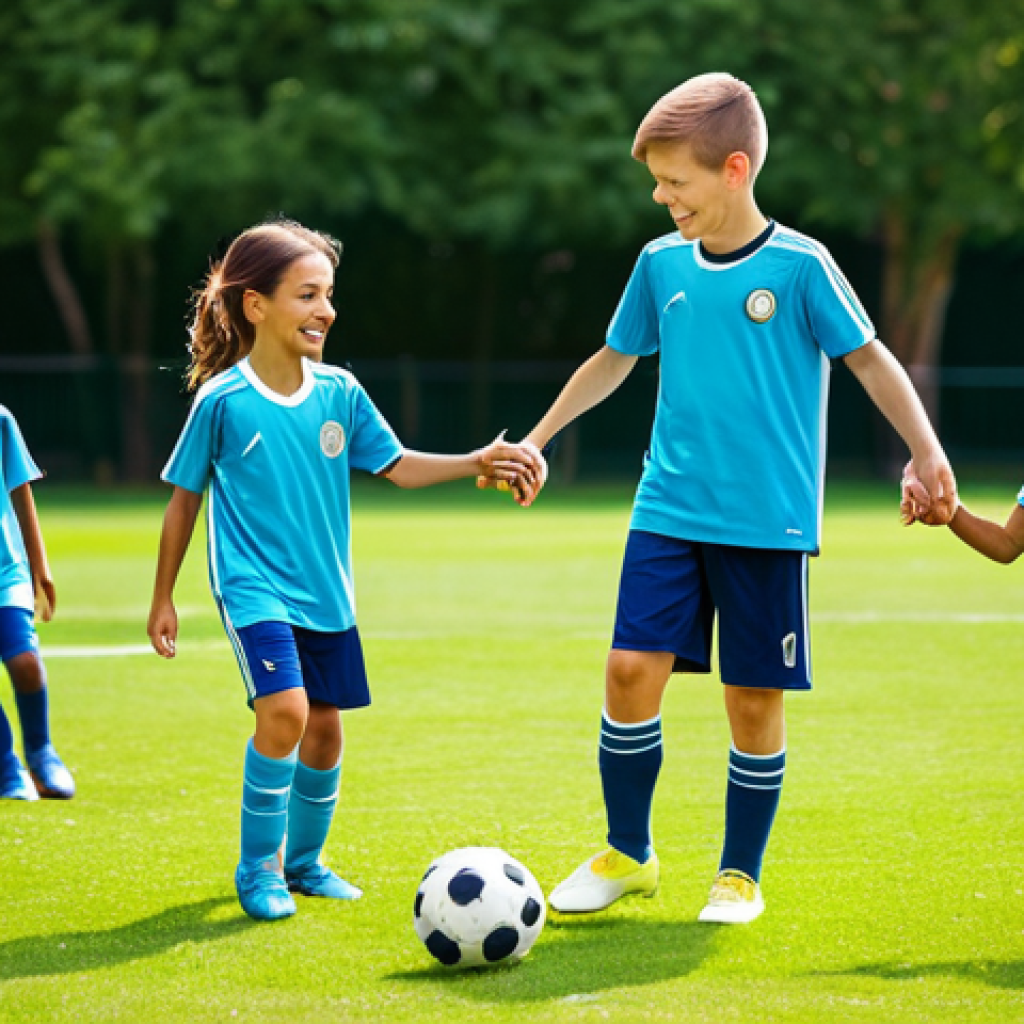 전인적 교육 접근에서의 신체 활동의 중요성 - "A diverse group of fully clothed children playing a friendly soccer game in a sunny park, appropria...